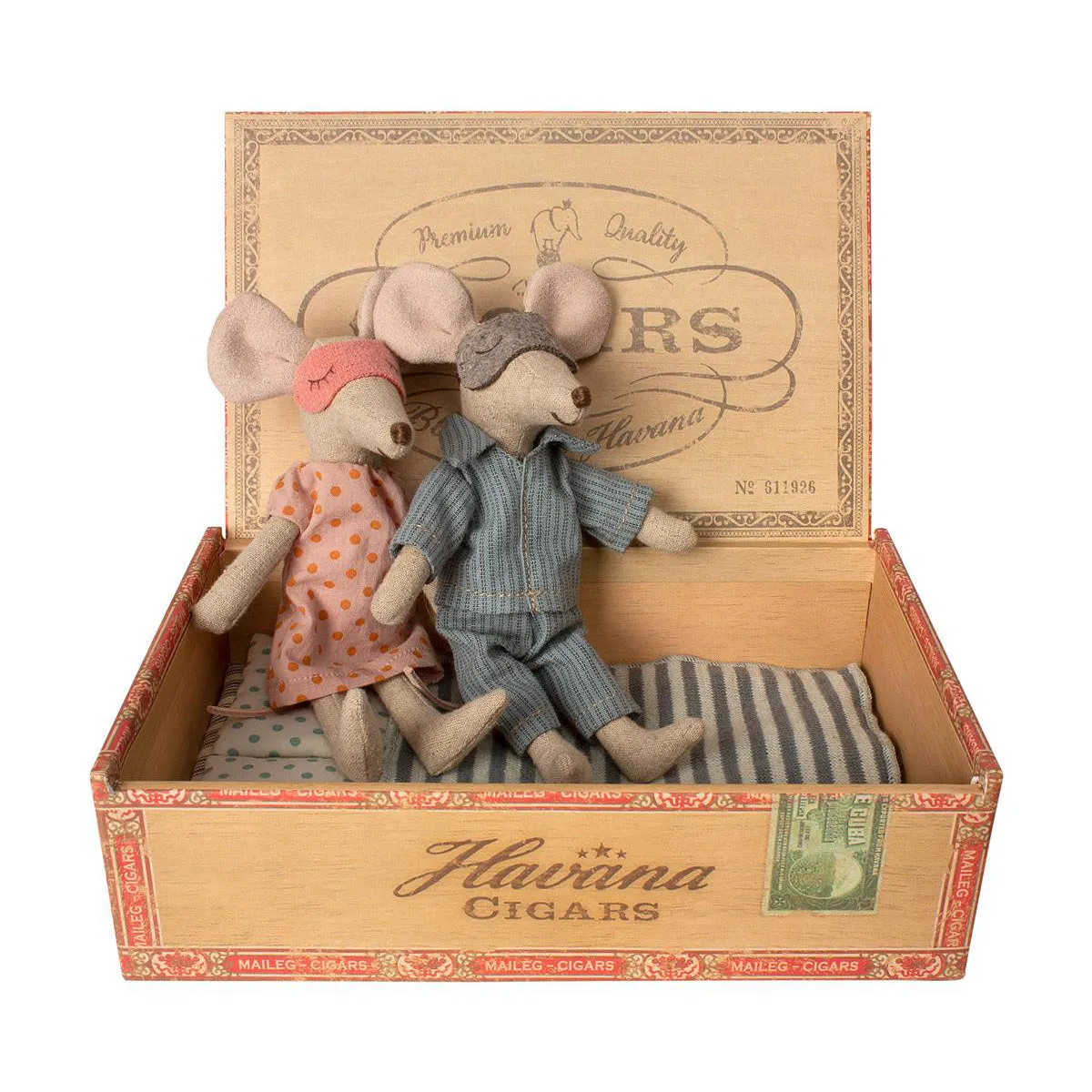 Maileg Upstairs & Downstairs - Mum and Dad Mice Display