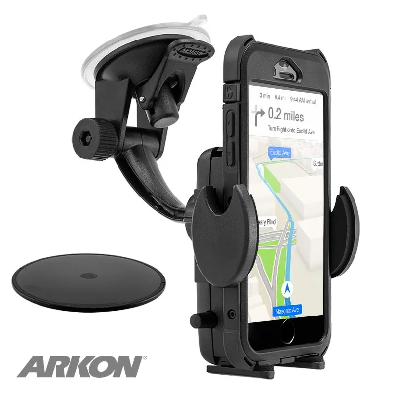 Mega Grip™ Phone Holder with Windshield and Dash Car Mount