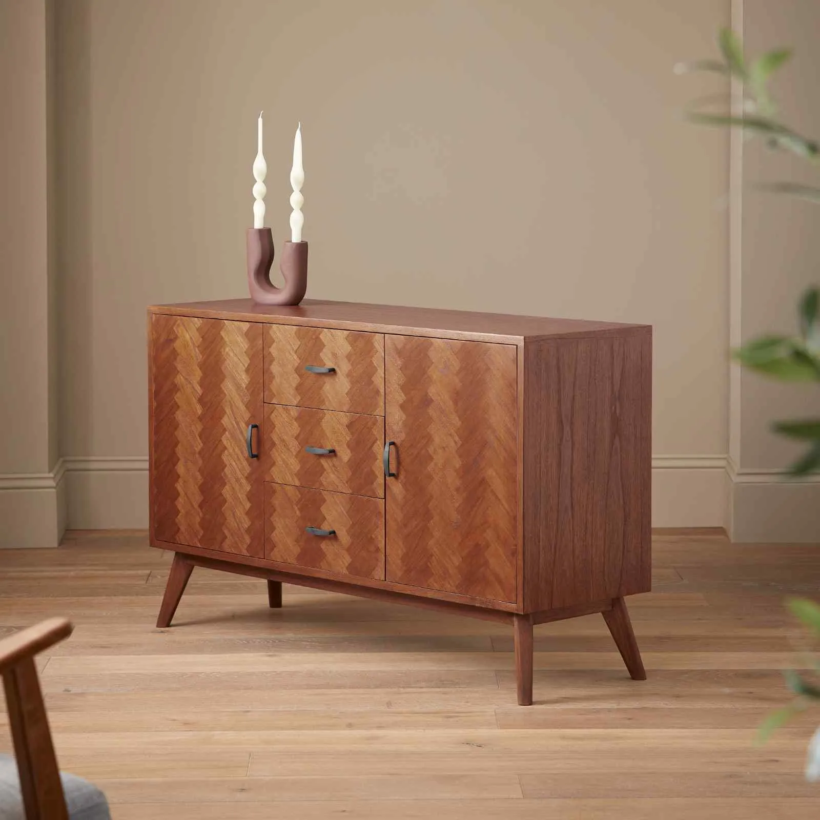 Mid Century Modern Parquet Sideboard