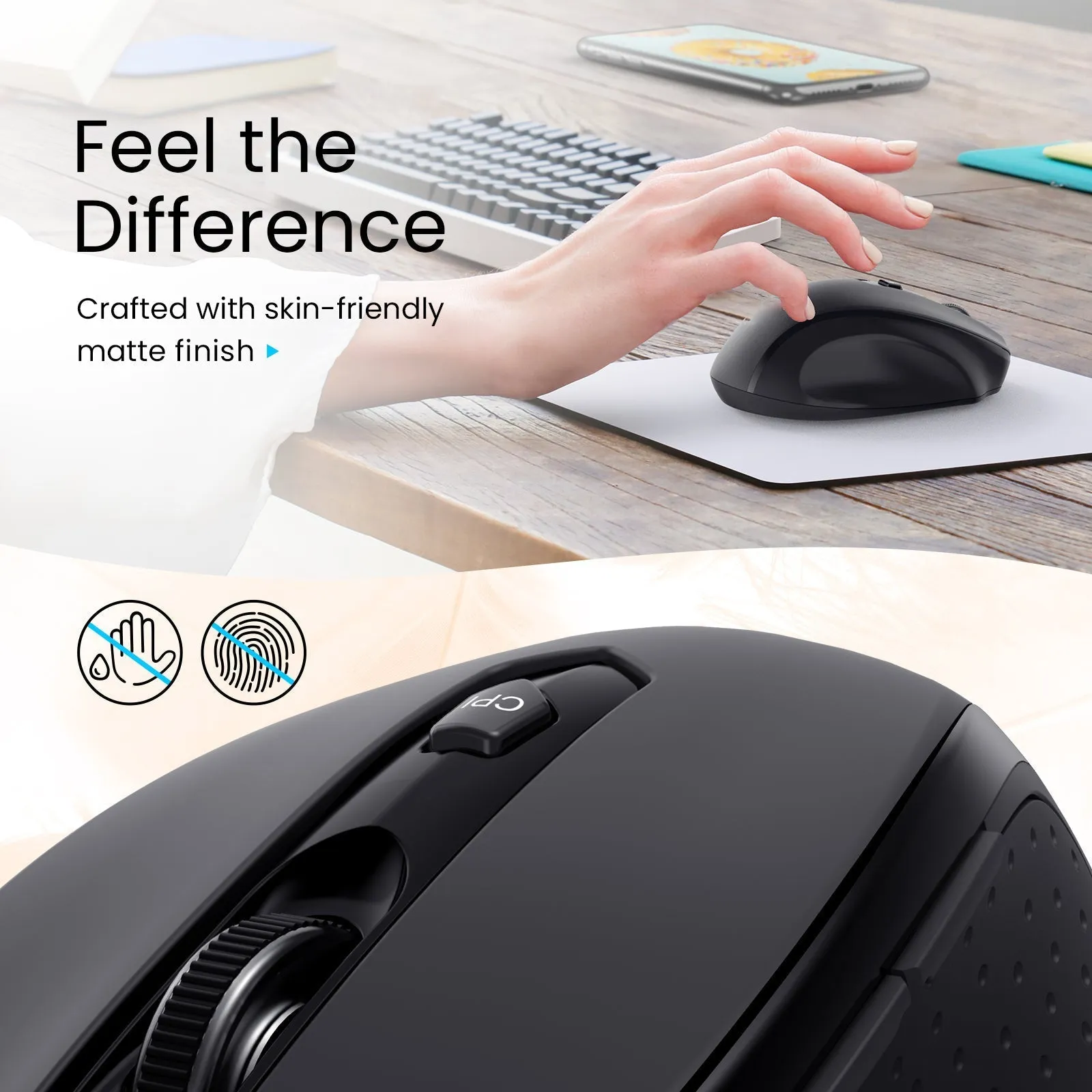 MM057 2.4G Wireless Mouse Optical Mice with USB Receiver