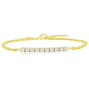 Multi Strand Half Tennis Bracelet