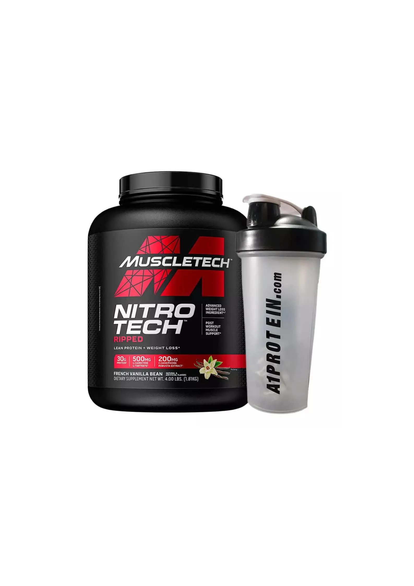 Muscle Tech NitroTech Ripped 4 lbs with 600 ml Shaker