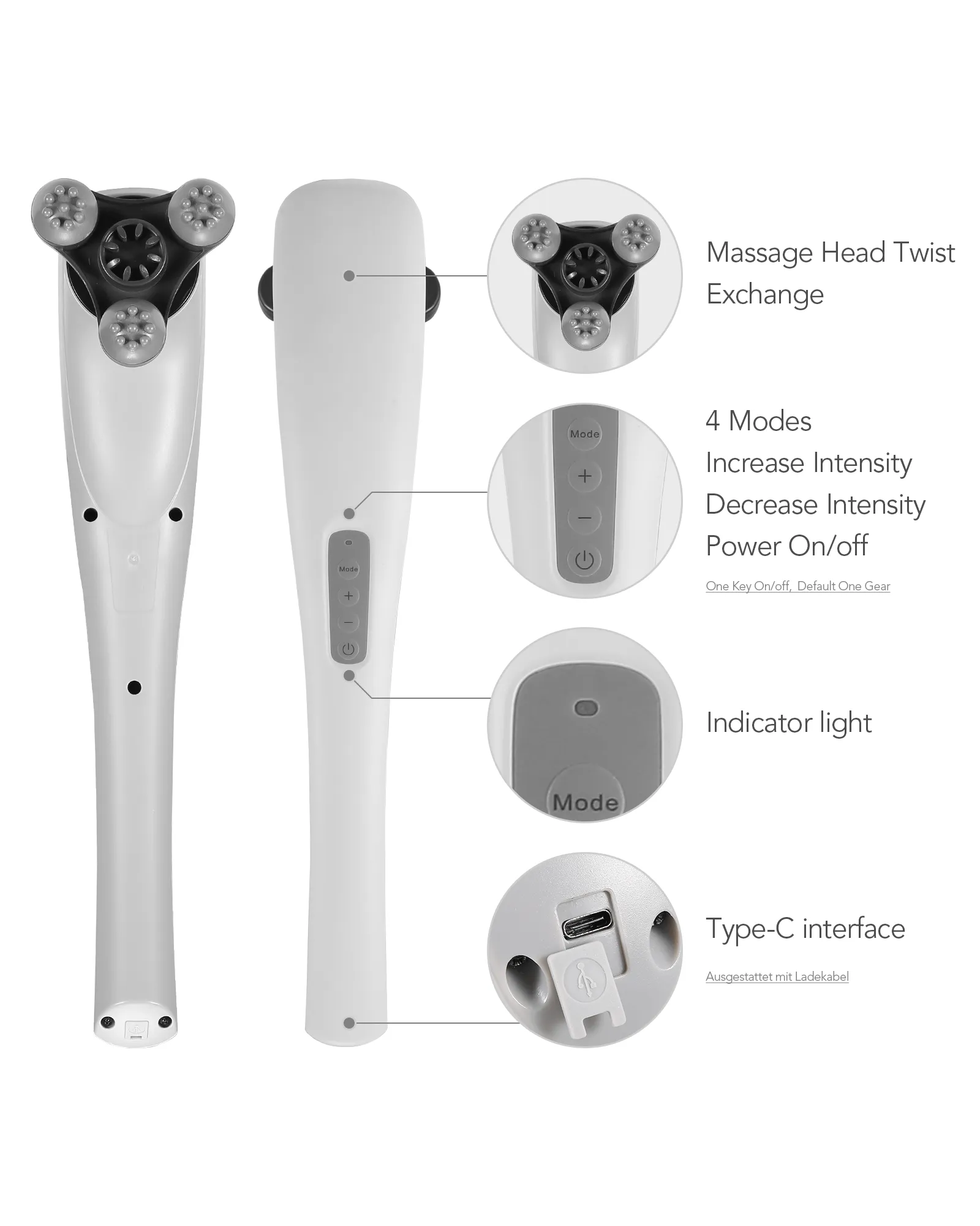 Naipo Cordless Percussion Massager with Multi-Speed Vibration