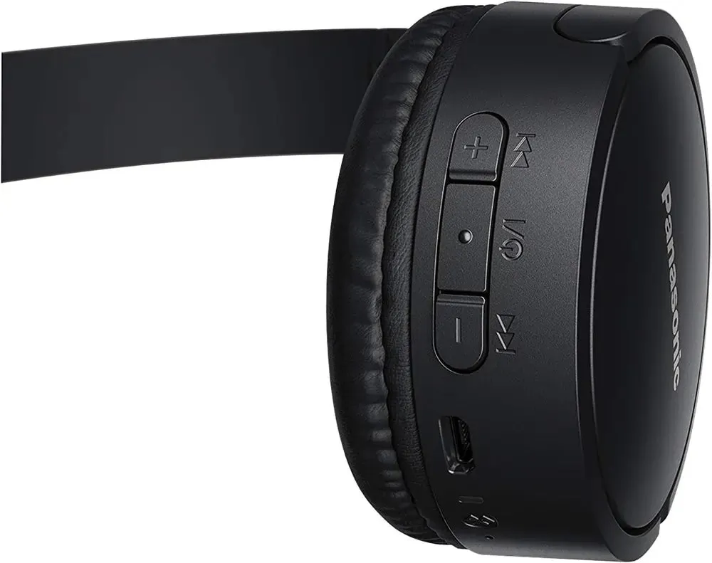 Panasonic RBHF420BEK Bluetooth On-Ear Headphones, Voice Control, Wireless, Up to 50 Hours Battery Life - Black