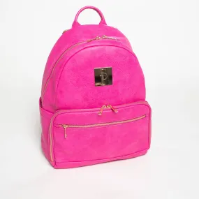 Pink Carrier Leather Backpack