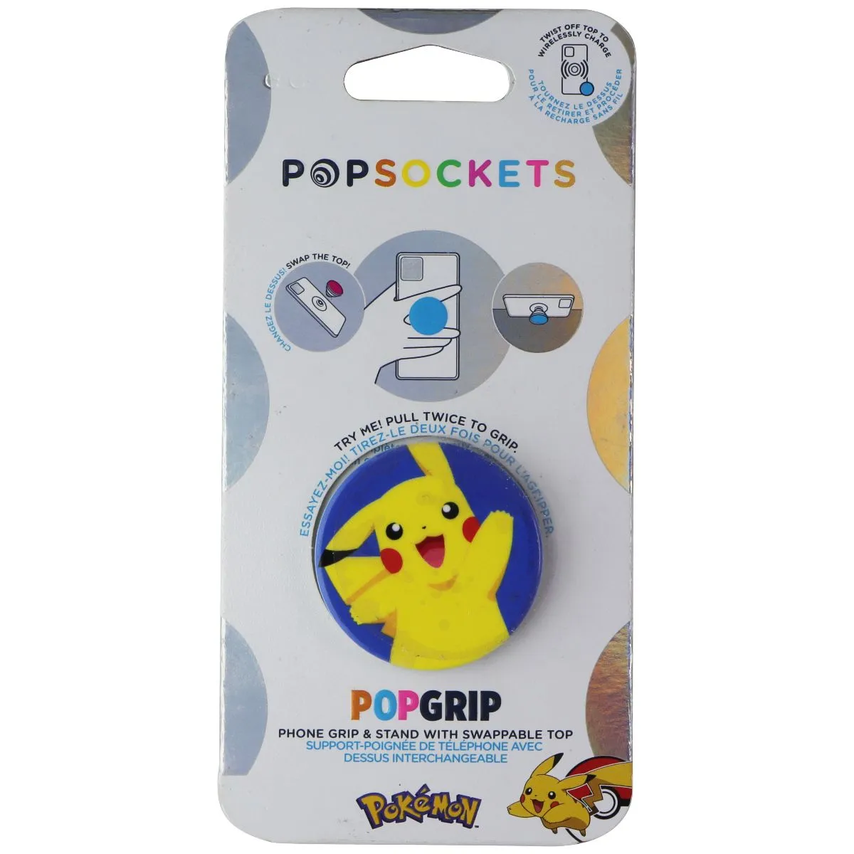 PopSockets Swappable PopGrip Phone Grip & Stand - Pikachu Knocked