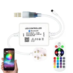 RGB Neon Flex 220V 240V 10x20mm Bluetooth Controller with Remote