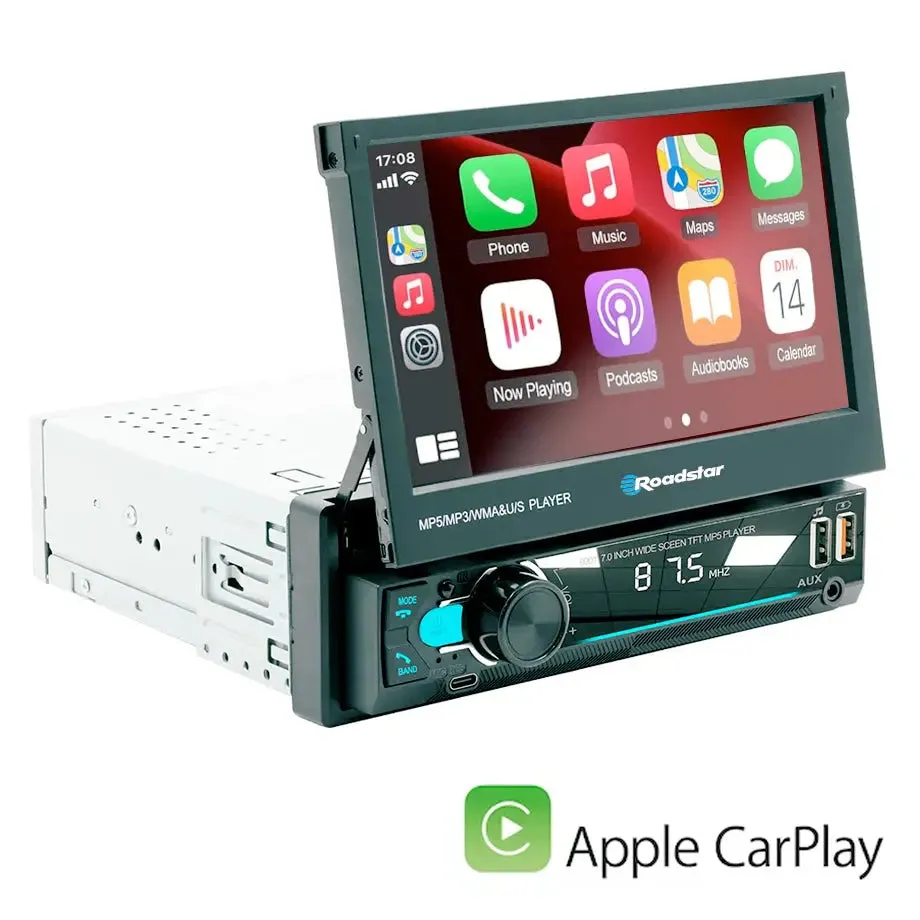 Roadstar - 7 Inch Multimedia Manual In-Dash System With Apple Carplay & Android Auto