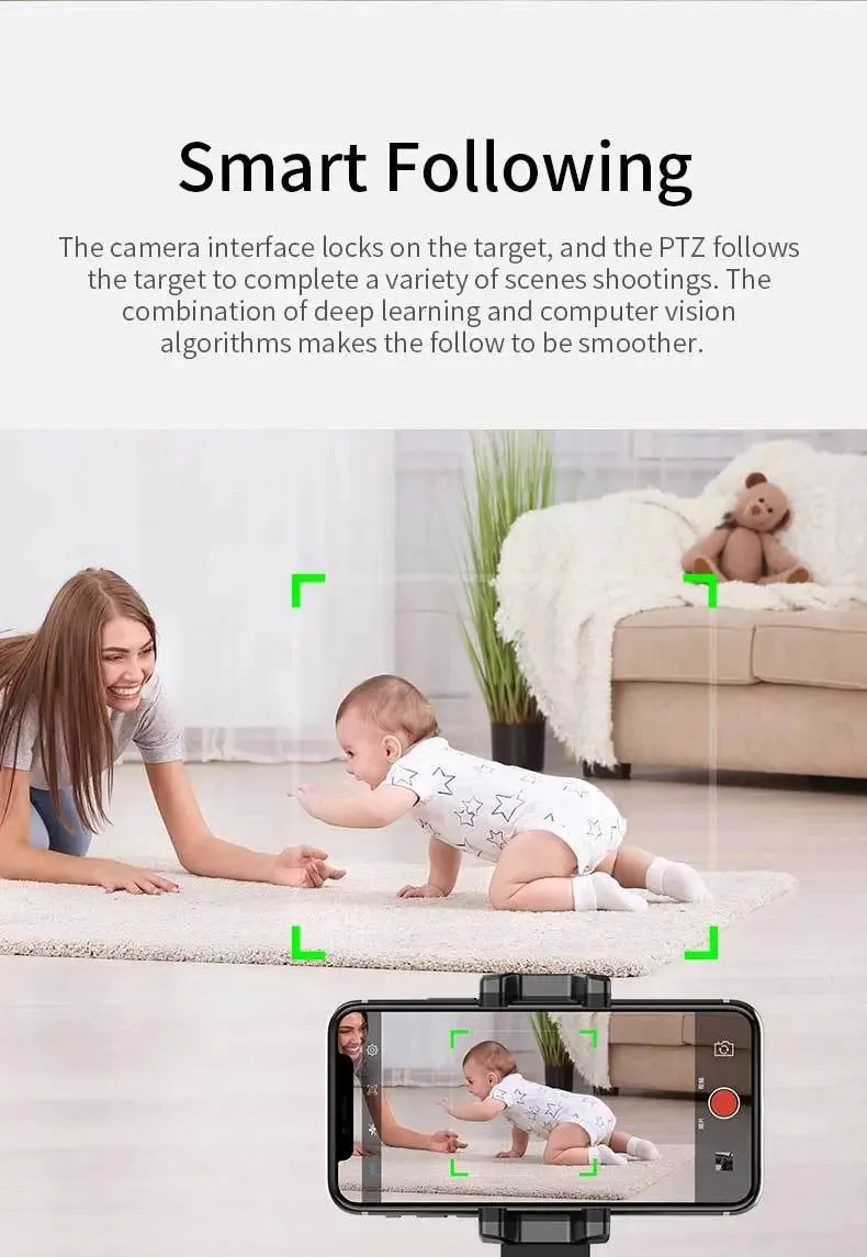 Robo 360 Rotation Smart AI Gimbal Live Video Record And Object Motion-360 Rotation Smart Gimbal