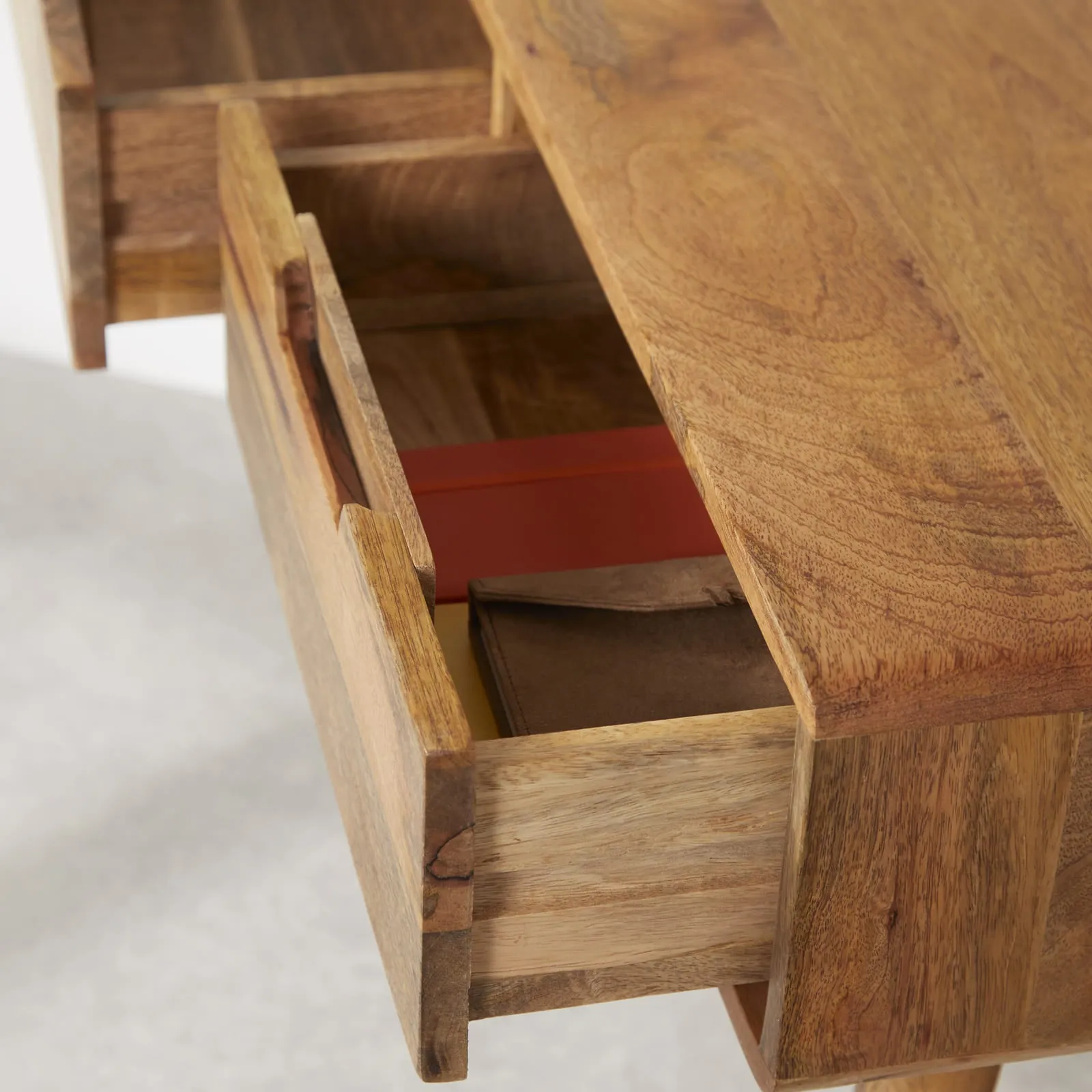 Rustic Mango Wood Dressing Table with 2 Drawers