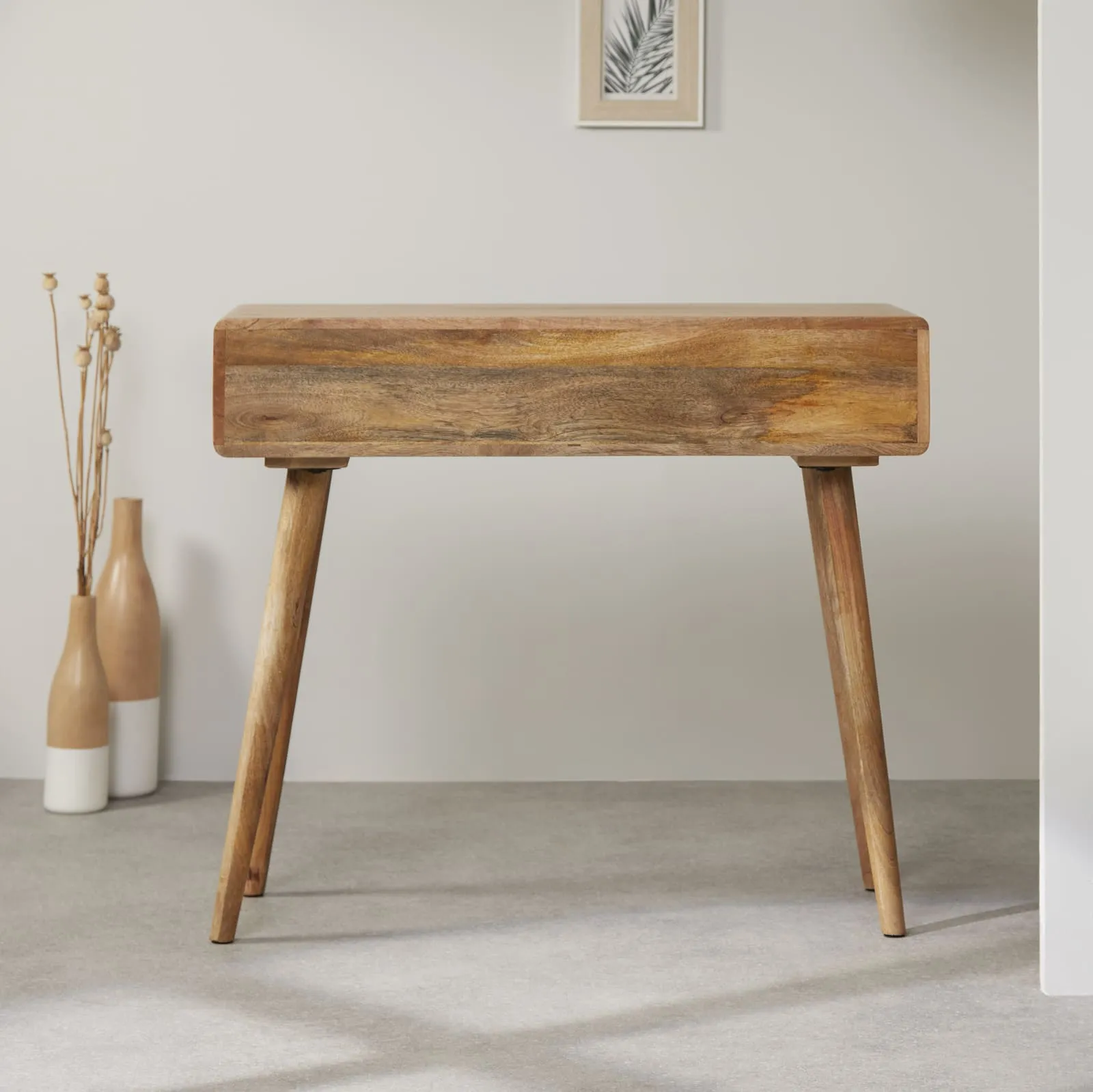 Rustic Mango Wood Dressing Table with 2 Drawers