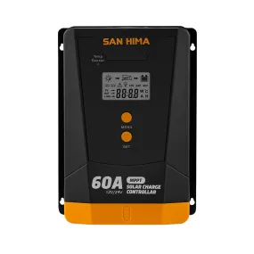 San Hima 60A MPPT Solar Charge Controller 12V 24V Inbulit Bluetooth LCD Display