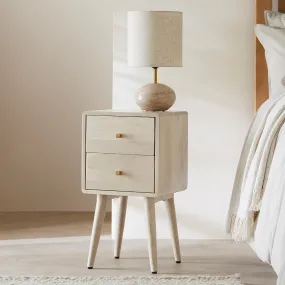 Scandinavian White Oak Logan Narrow Bedside Table