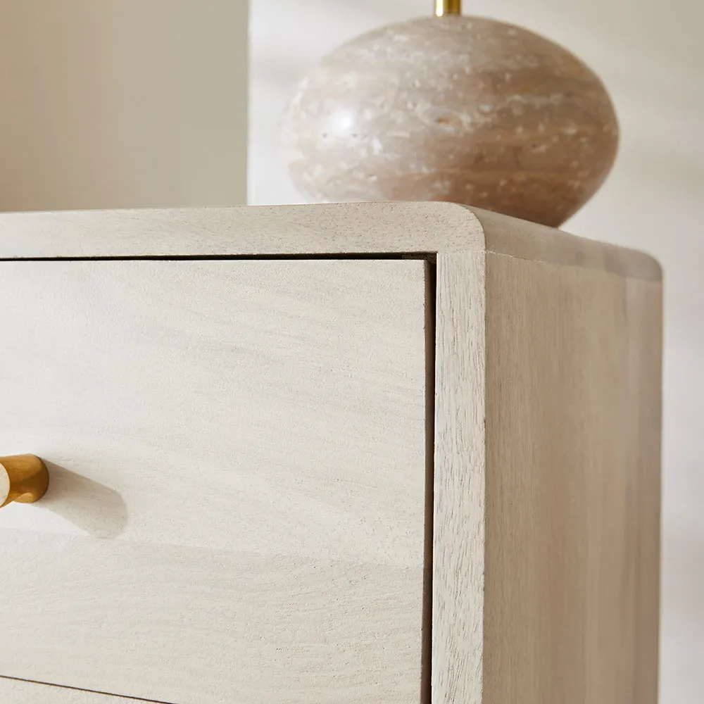 Scandinavian White Oak Logan Narrow Bedside Table