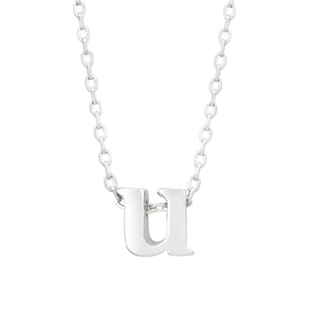 Silver Tone Finish Initial U Pendant