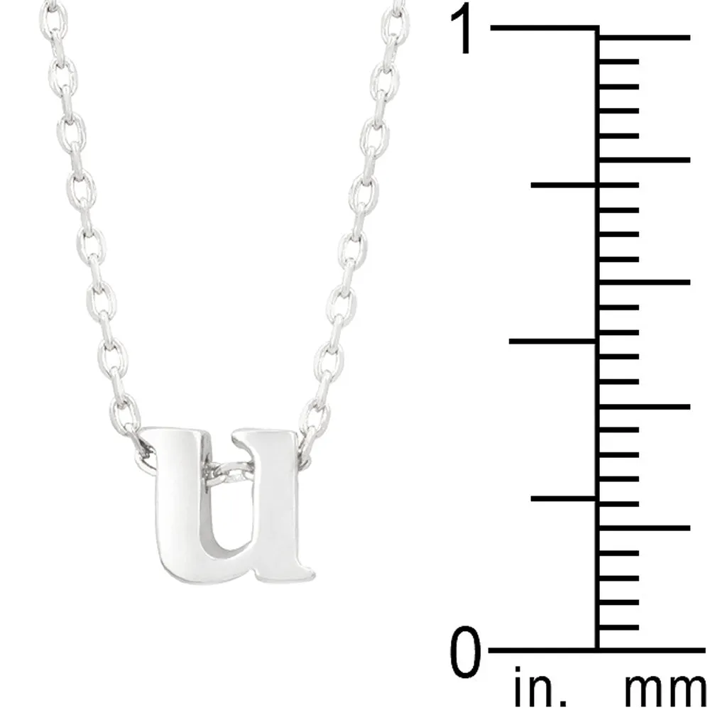 Silver Tone Finish Initial U Pendant