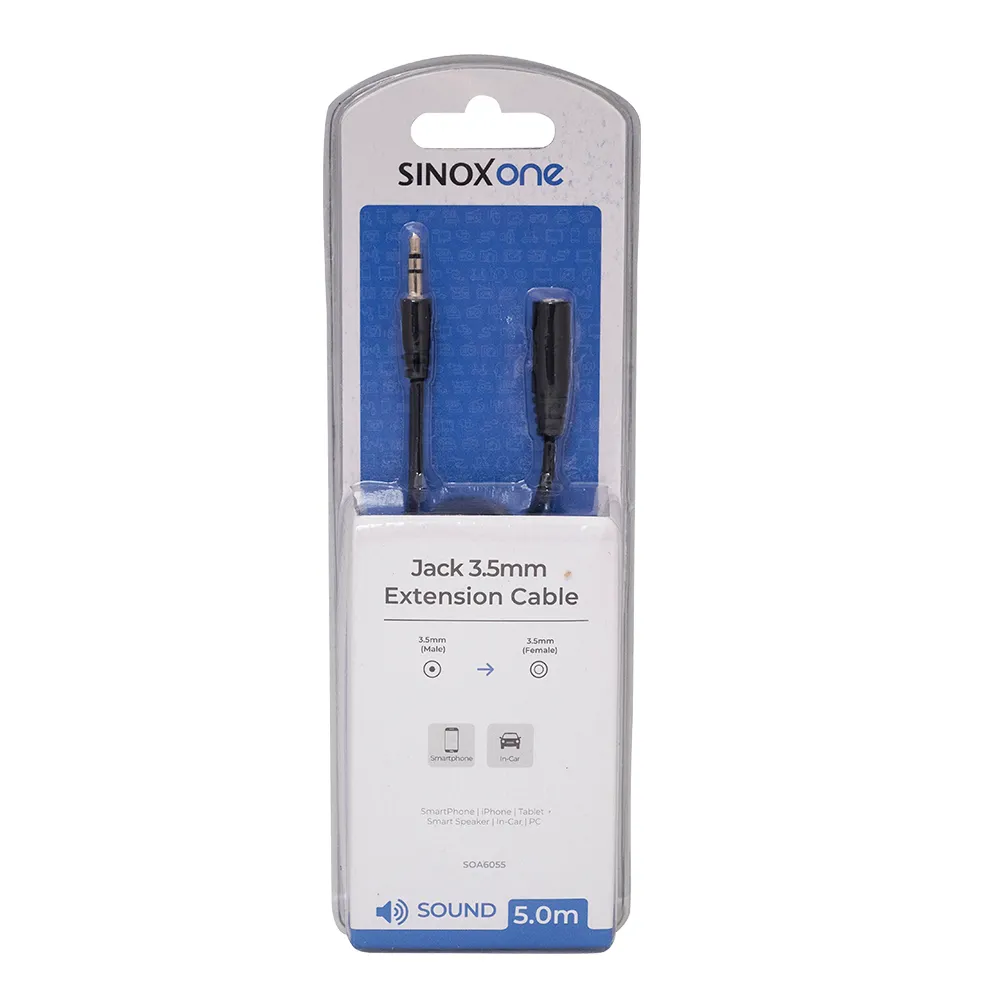 Sinox One 5M 3.5mm Stereo Mini Jack Extension Cable - Black | OA6055