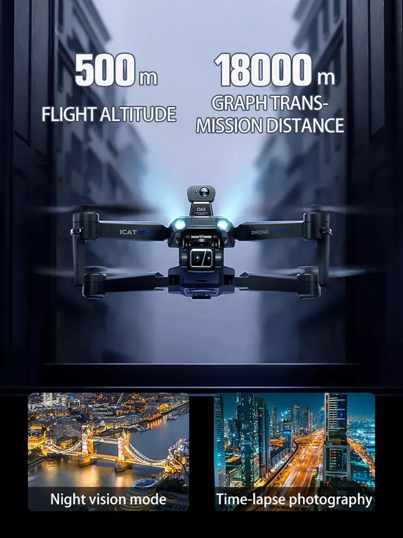 SMRC S840 PRO 8K Drone Titanium Blue 3-Axis Gimbal EIS Camera Intelligent Obstacle Avoidance 5G GPS Quadcopter with Screen Remote Control