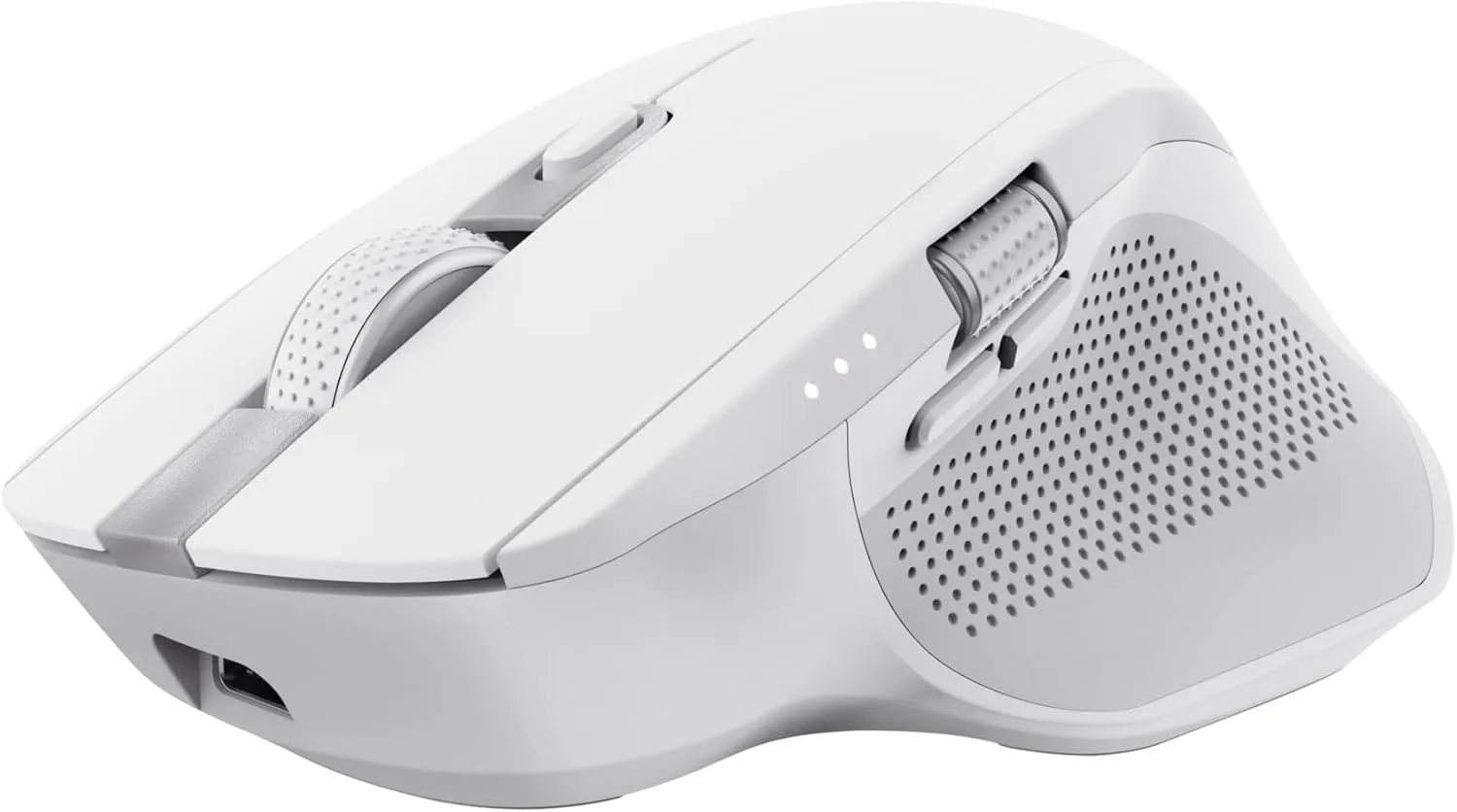 Trust Ozaa  Multi-Device Wireless Mouse – Bluetooth & 2.4GHz, Silent, Programmable, Rechargeable, 60% Recycled Plastic, Side Scroll Wheel – White