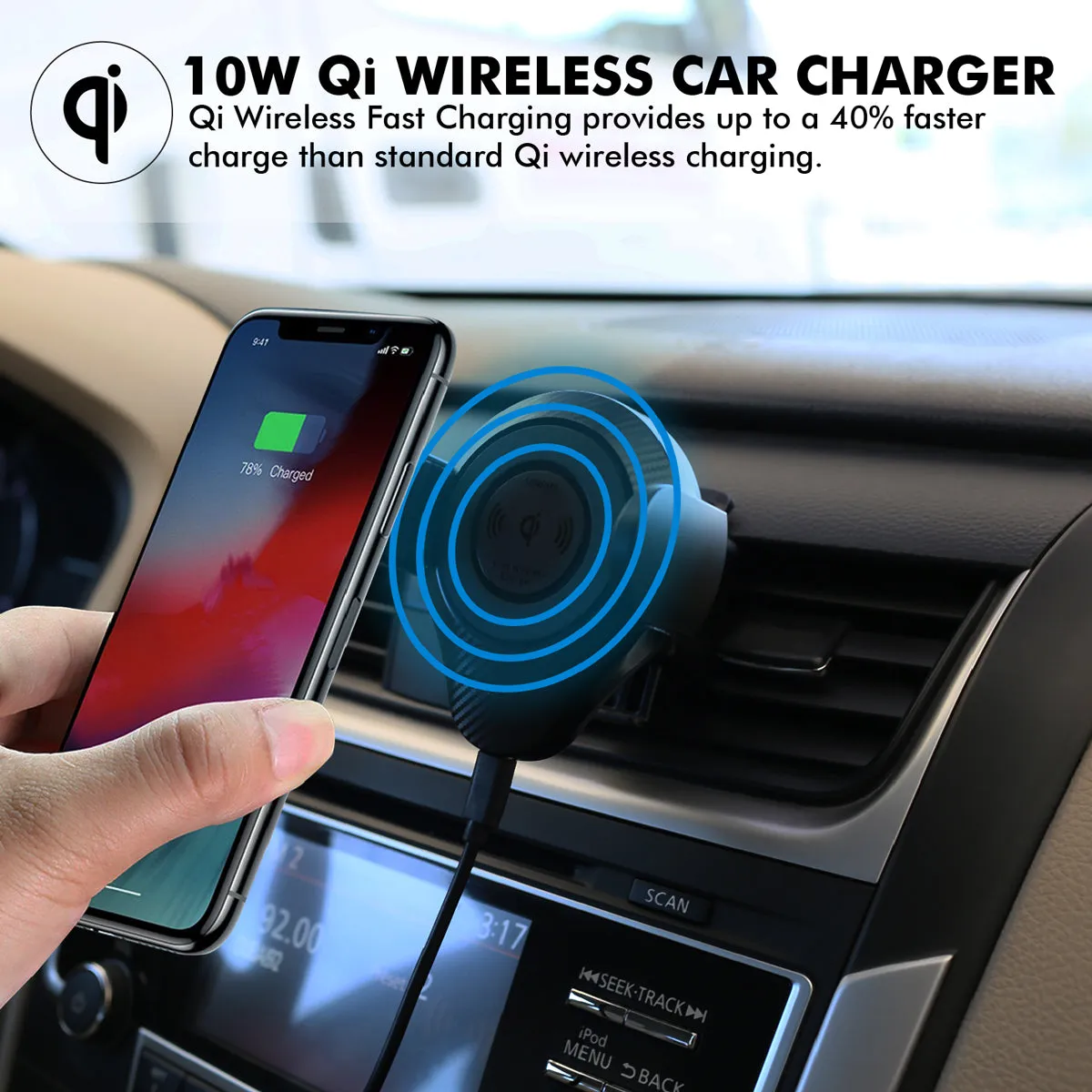 Ultra-Fast Wireless Car Charging Mount