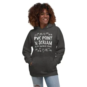 unisex hoodie: pvc point 'n scream