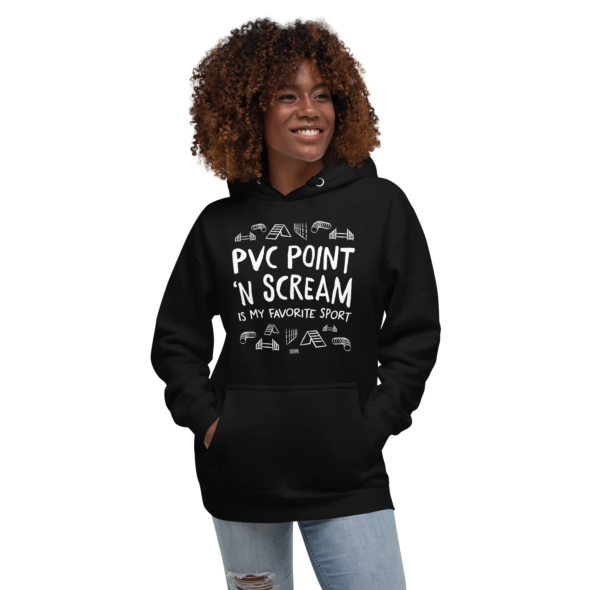 unisex hoodie: pvc point 'n scream