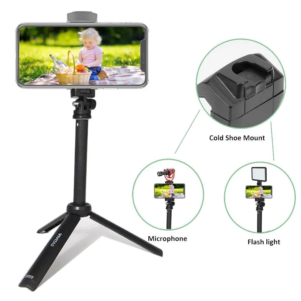 Vivitar 13 Inch Foldable Pocket Tripod with Wireless Remote and Smart Phone Bracket