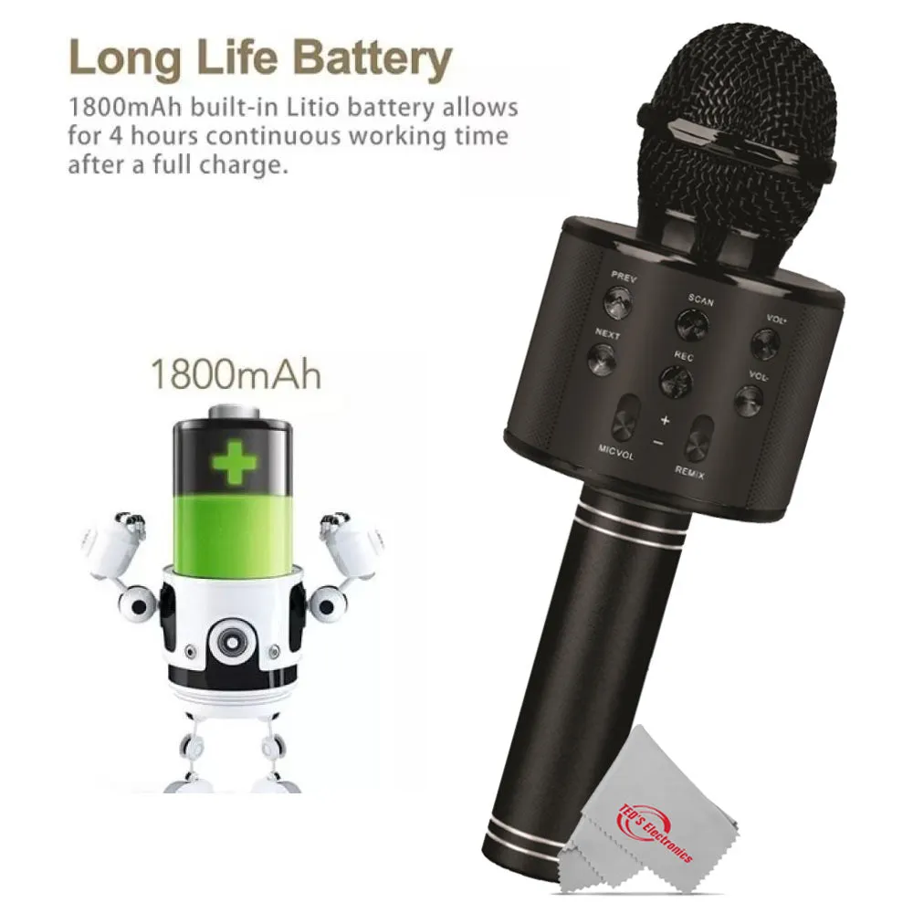 Vivitar Wireless Bluetooth Karaoke Microphone USB Powered High Quality Sound for Wireless Speaker, Voice Recorder and Loudspeaker