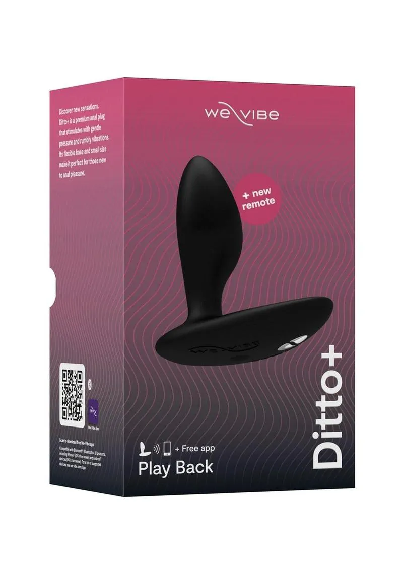 We-Vibe Ditto  App Compatible Vibrating Rechargeable Silicone Butt Plug with Remote Control - Satin