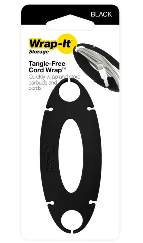 Wrap-It 500-CW-BL Mobile Storage Tangle Free Cord Wrap, Black