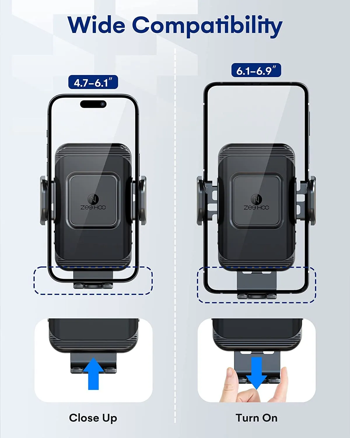 Zeehoo Wireless Car Charger,Qi Fast Charging Auto-Clamping Car Mount,Windshield Dash Air Vent Phone Holder for Iphone 14 13 12 Mini 11 Pro Max XS XR 8,Samsung S22 S21 S20 Note 20 10 9 8 Z Flip 3,Etc