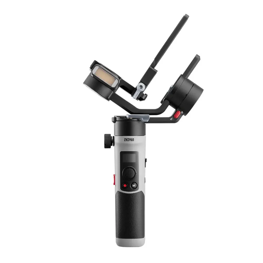 Zhiyun Crane M2S 3-Axis Handheld Gimbal Stabilizer with Pan, Tilt & Roll Rotation, Built-In Fill Light, Bluetooth / Wifi, OLED Display and ZY Play Mobile App Support for Mirrorless / Gopro / Action Cameras and Smartphone (Standard, Combo)