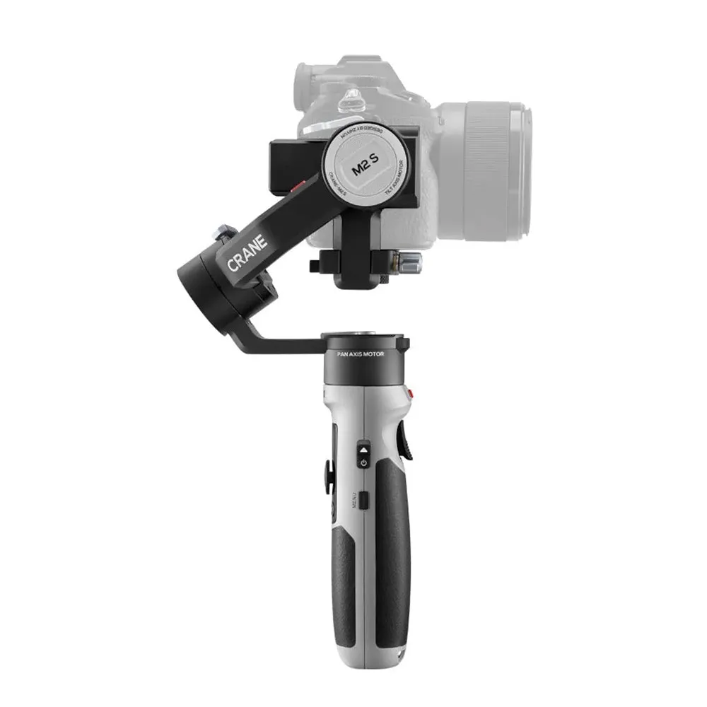 Zhiyun Crane M2S 3-Axis Handheld Gimbal Stabilizer with Pan, Tilt & Roll Rotation, Built-In Fill Light, Bluetooth / Wifi, OLED Display and ZY Play Mobile App Support for Mirrorless / Gopro / Action Cameras and Smartphone (Standard, Combo)