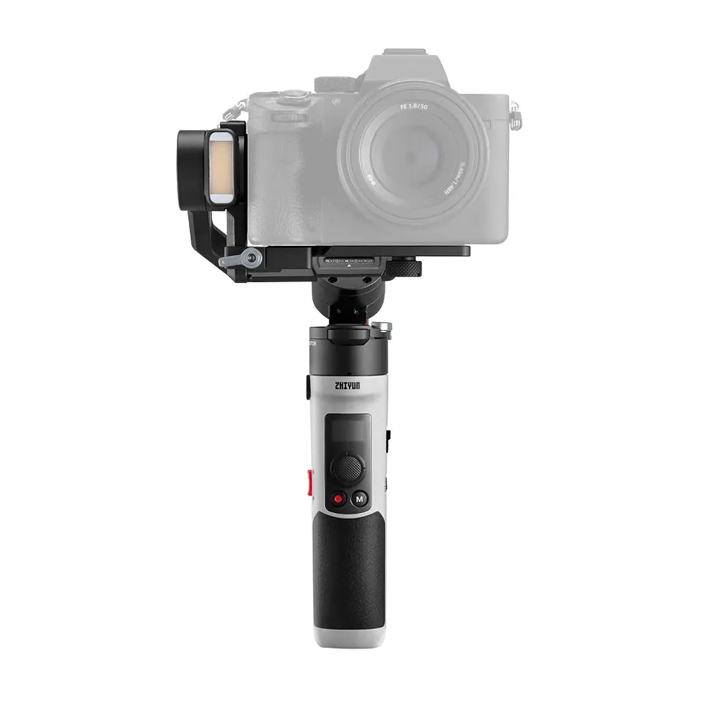 Zhiyun Crane M2S 3-Axis Handheld Gimbal Stabilizer with Pan, Tilt & Roll Rotation, Built-In Fill Light, Bluetooth / Wifi, OLED Display and ZY Play Mobile App Support for Mirrorless / Gopro / Action Cameras and Smartphone (Standard, Combo)