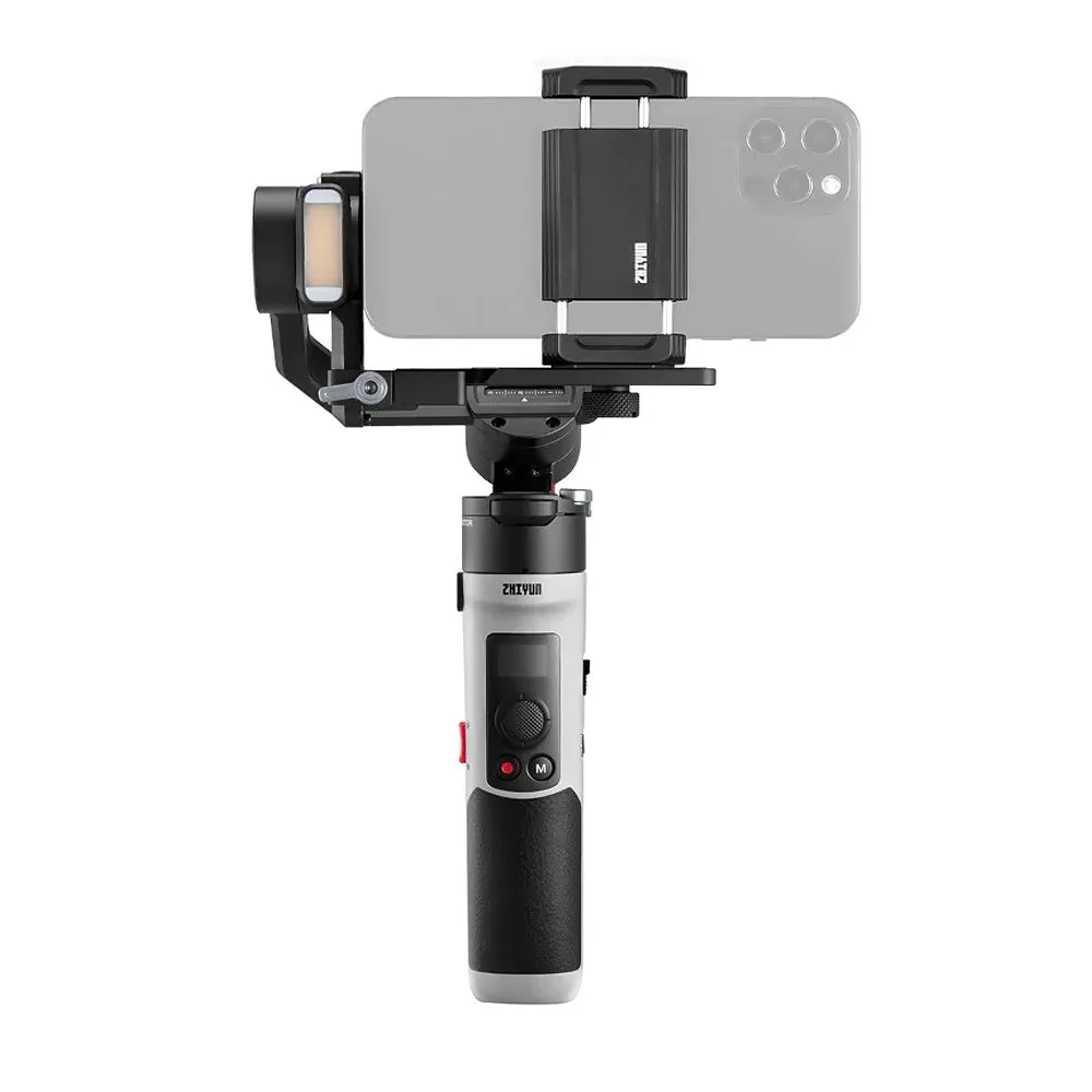 Zhiyun Crane M2S 3-Axis Handheld Gimbal Stabilizer with Pan, Tilt & Roll Rotation, Built-In Fill Light, Bluetooth / Wifi, OLED Display and ZY Play Mobile App Support for Mirrorless / Gopro / Action Cameras and Smartphone (Standard, Combo)