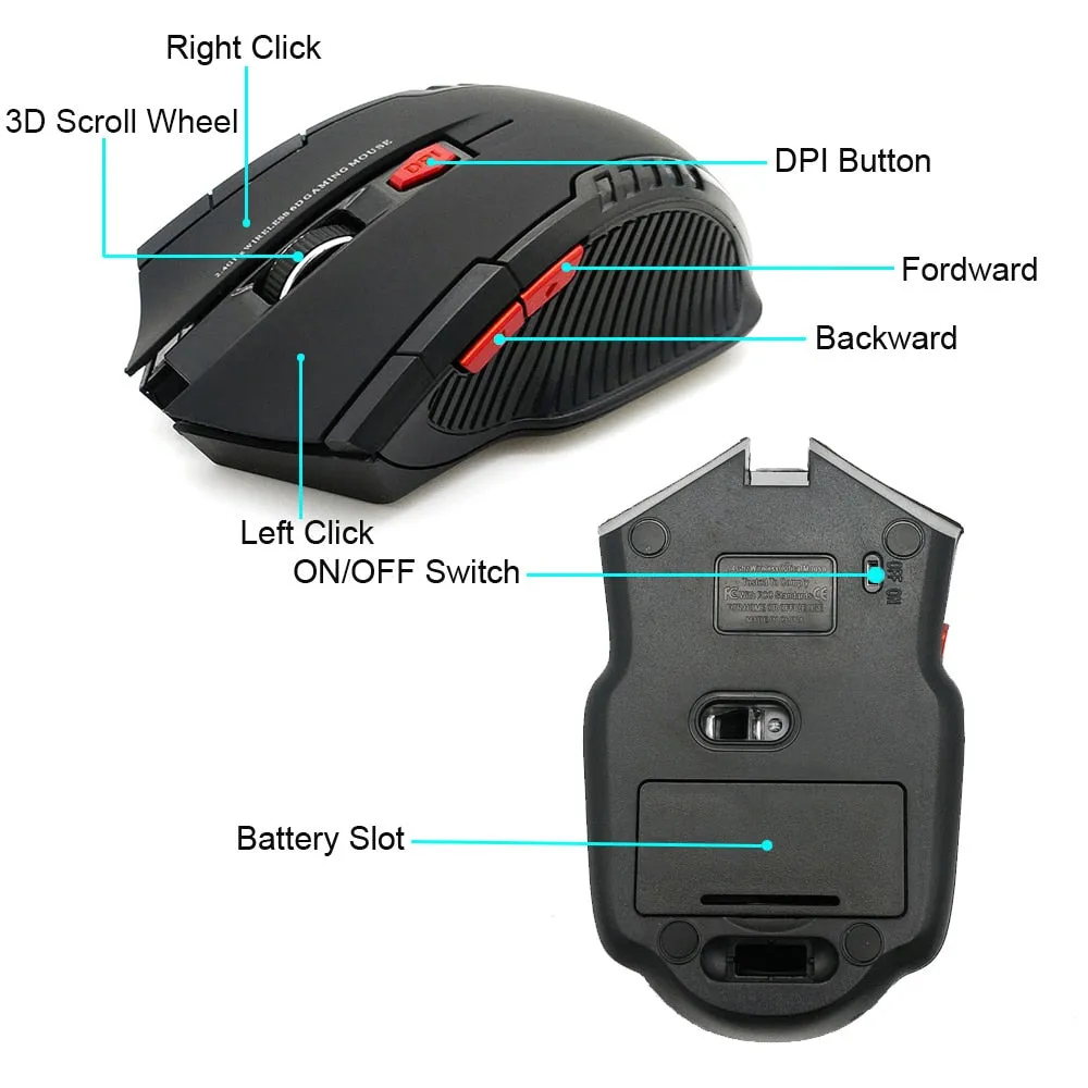 ZOUGOUGO Wireless Receiver Gaming Mouse